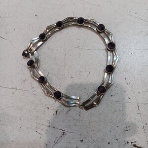 Alluring Vintage Carmen Beckmann Mexico Sterling Amethyst Chocker Necklace